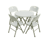 JUEGO DE MESA REDONDA DE 80CM  Y SILLAS PLEGABLES PARA 4 PERSONAS UNIQUE MPRB804SPB