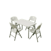 JUEGO DE MESA RECTANGULAR DE 1,20MTS Y SILLAS PLEGABLES PARA 4 PERSONAS UNIQUE MPRB1204SPB