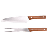 SET 2PCS CUCHILLO/TENEDOR PARRILLA MANGO MADERA 463024