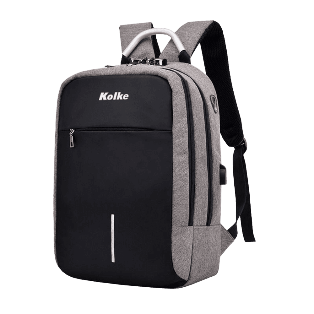 MOCHILA KOLKE ANTIRROBO C/CANDADO KVM-338 GRIS CLARO 5043