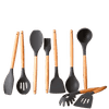 SET DE UTENSILIOS 19PCS CROIX SILICONA+MADERA NEGRO CMU-022 630620