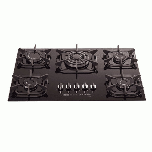 COCINA MUELLER 5H ANAFE COOKTOP VIDRIO TEMPLADO TRIPLE LLAMA NEGRO - 7908156901932