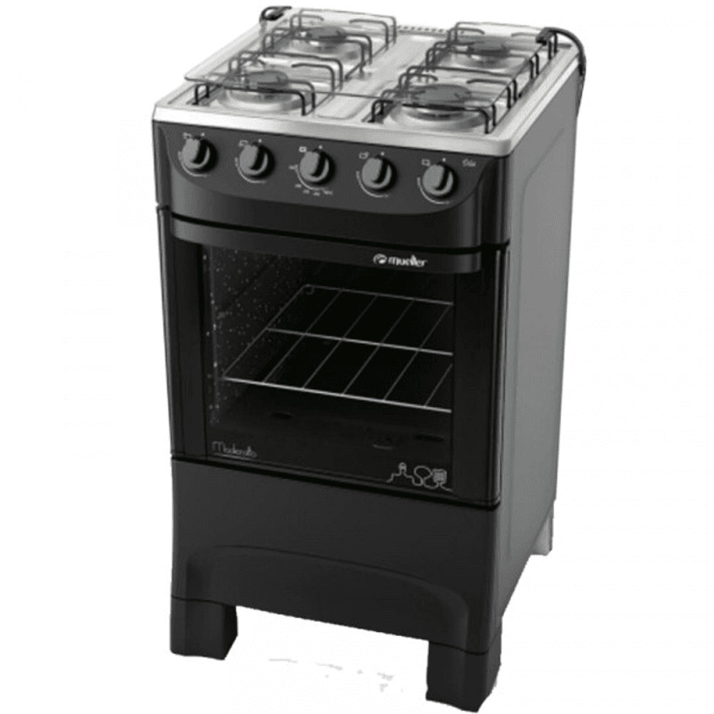 COCINA MUELLER 4H MODERATTO A GAS NEGRO 2281 6927