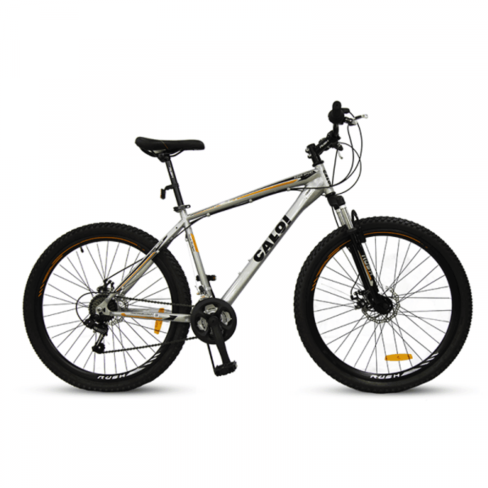 BICI CALOI ARO 27.5" RIDER SPORT PLATA C/AMORTIGUADOR Y FRENO A DISCO DELT 7123