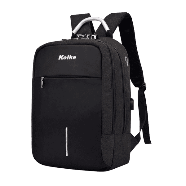 MOCHILA KOLKE ANTI-ROBO CON CANDADO KVM-338  GRIS OSCURO