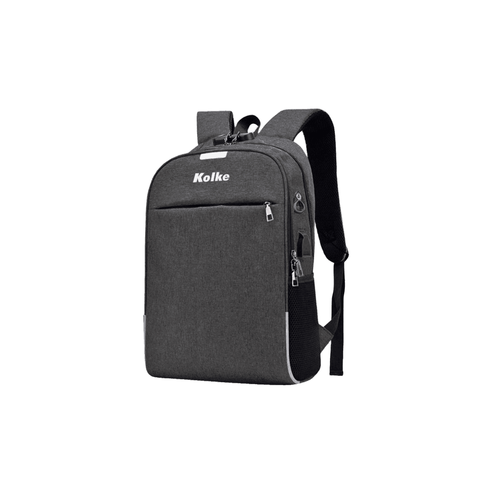 MOCHILA KOLKE KVM-339 CON CANDADO  GRIS OSCURO 8018