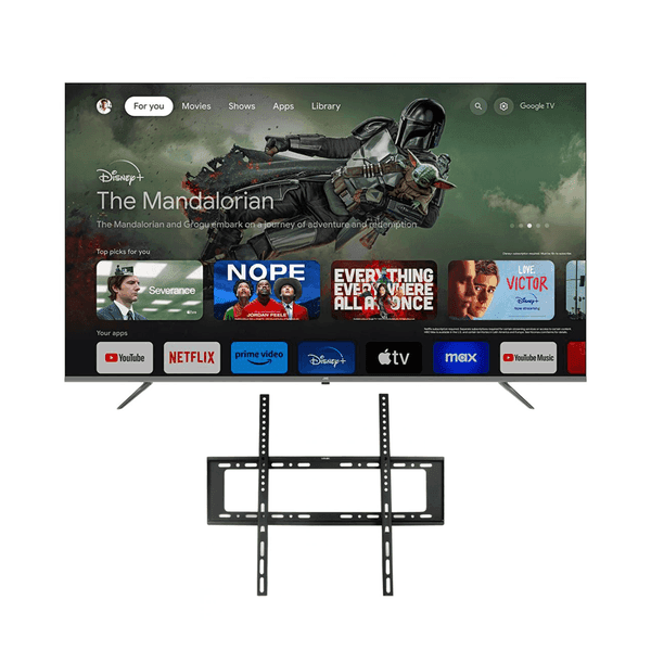 Combo tv Jvc 58 smart 4k google mod lt-58kb538 jv21 + soporte de pared 40" a 80" led lcd pdp