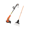 Combo bordeadora eléctrica tramontina 1000w220v tramontina 79634/103 +  escoba mixta 22d. negra con mango armado