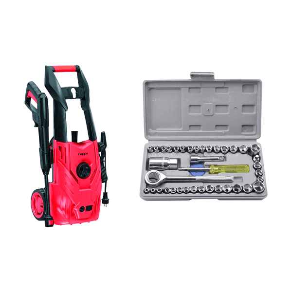 Combo hidrolavadora nappo con jabonera nhh-018j + kit caja de dados nappo 40pcs nhk-047