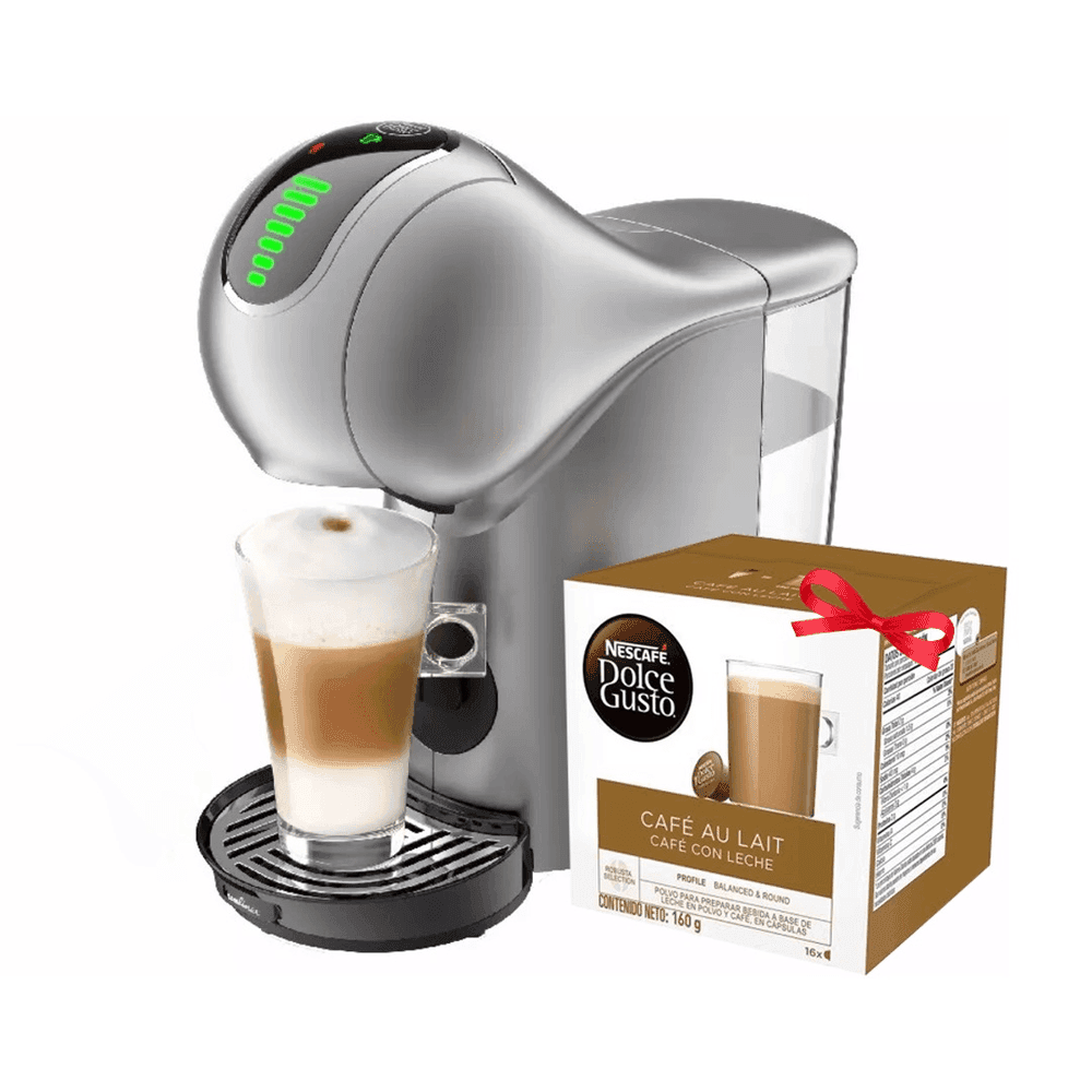 CAFETERA DOLCE GUSTO MOULINEX GENIO S  TOUCH SILVER MX124 + PROMO CAPSULAS NESCAFE DOLCE GUSTO 81260