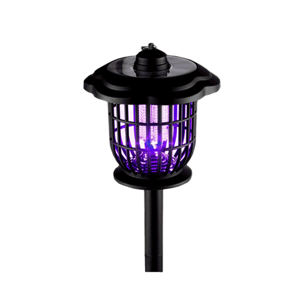 LAMPARA LED ANTIMOSQUITOS P/JARDIN, SOLAR + CARGA USB, 1200mAh, 5W, 13*16CM GA-0124