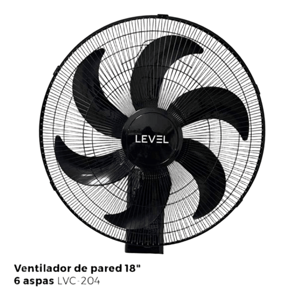 VENTILADOR DE PARED 18" 6 ASPAS 3 VELOCIDADES LEVEL LVC-204
