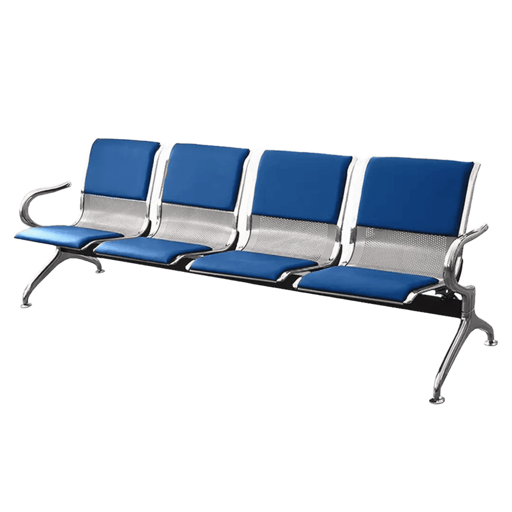 SILLA DE ESPERA TANDEM 4 CUERPOS CENTURY (ALMOHADON AZUL) LEVEL LVS-096