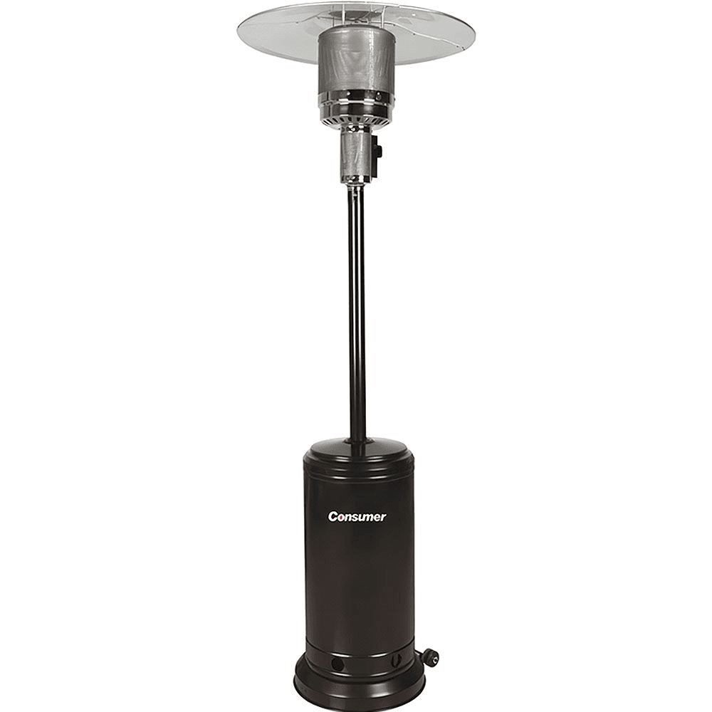 ESTUFA CONSUMER CALEFACTOR A GAS P EXTERIOR 45BTU C/ RUEDAS NEGRO 10264