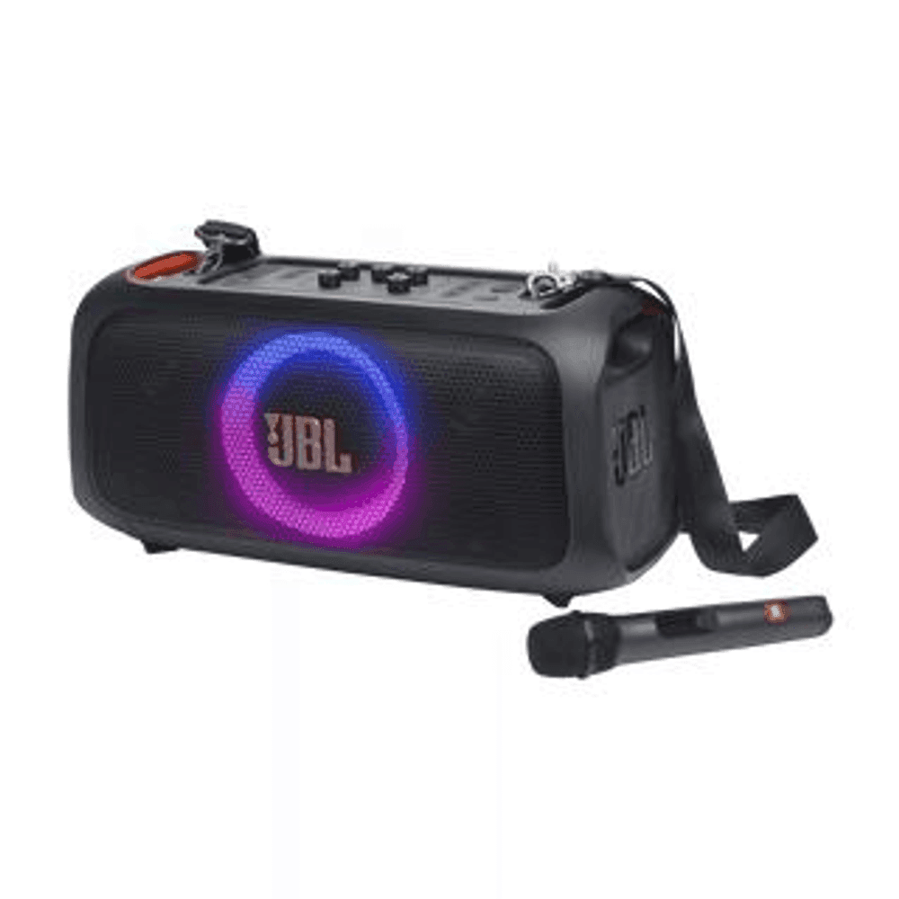 PARLANTE PORTATIL JBL PARTY BOX ON THE GO ESSENTIAL C/ MICROFONO NEGRO 11054