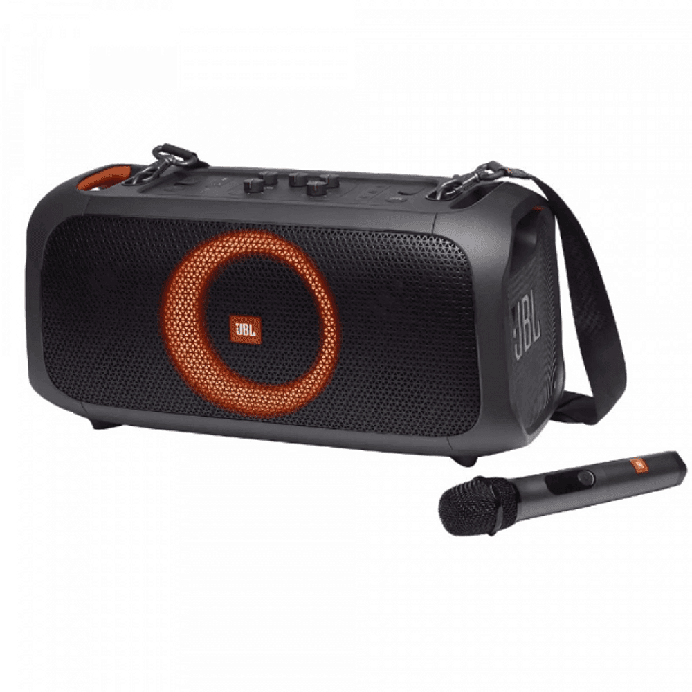 PARLANTE PORTATIL JBL PARTY BOX ON THE GO ESSENTIAL C/ MICROFONO NEGRO 11054