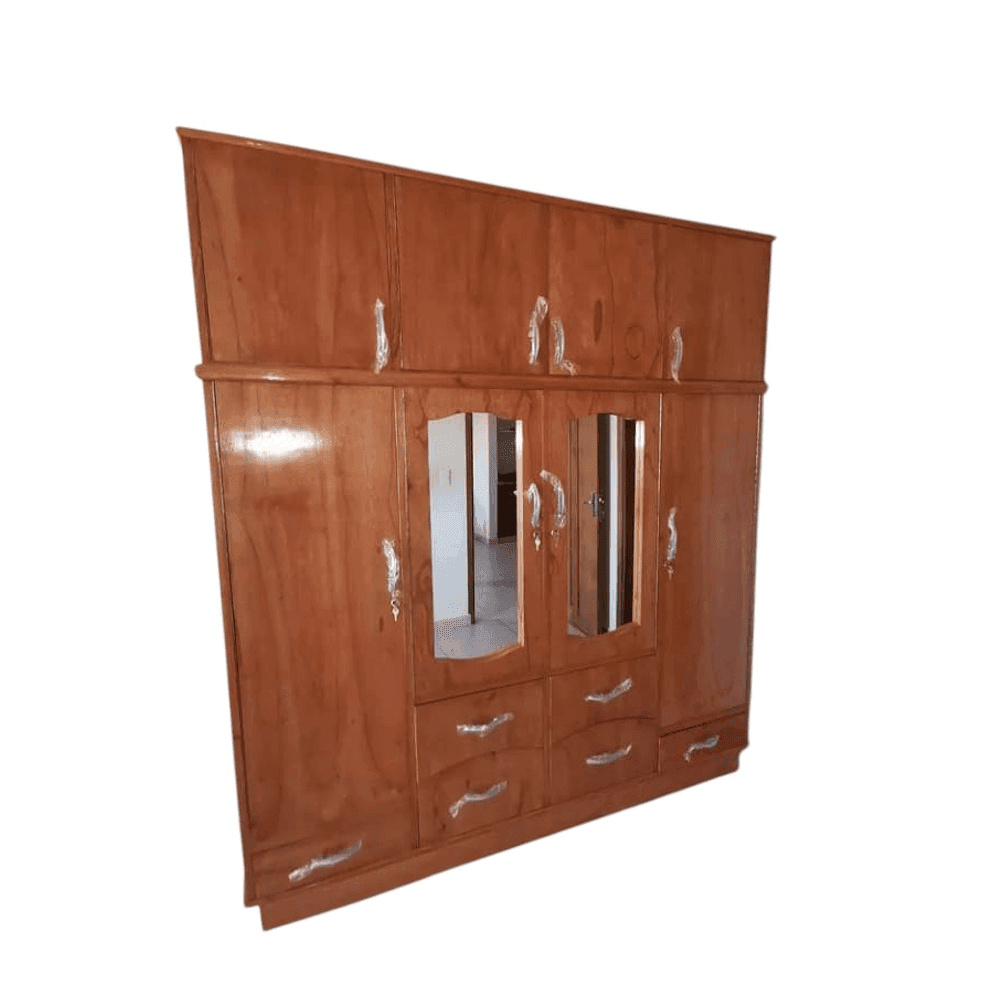 ROPERO 4PTAS 6CAJ C/VALIJERA Y ESPEJO DOBLE CEDRO NATURAL RAMAD MUEBLES 15592