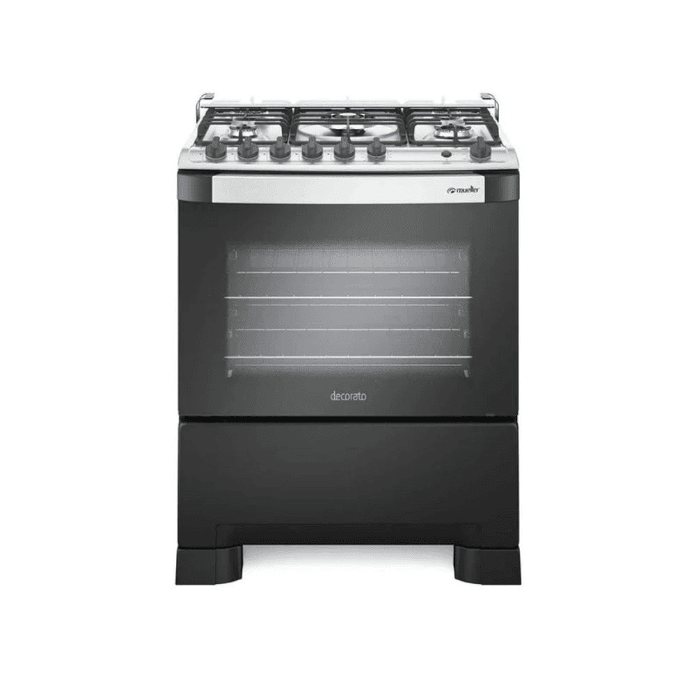 Cocina Mueller 5 hornallas Decorato Gourmet negro 1594
