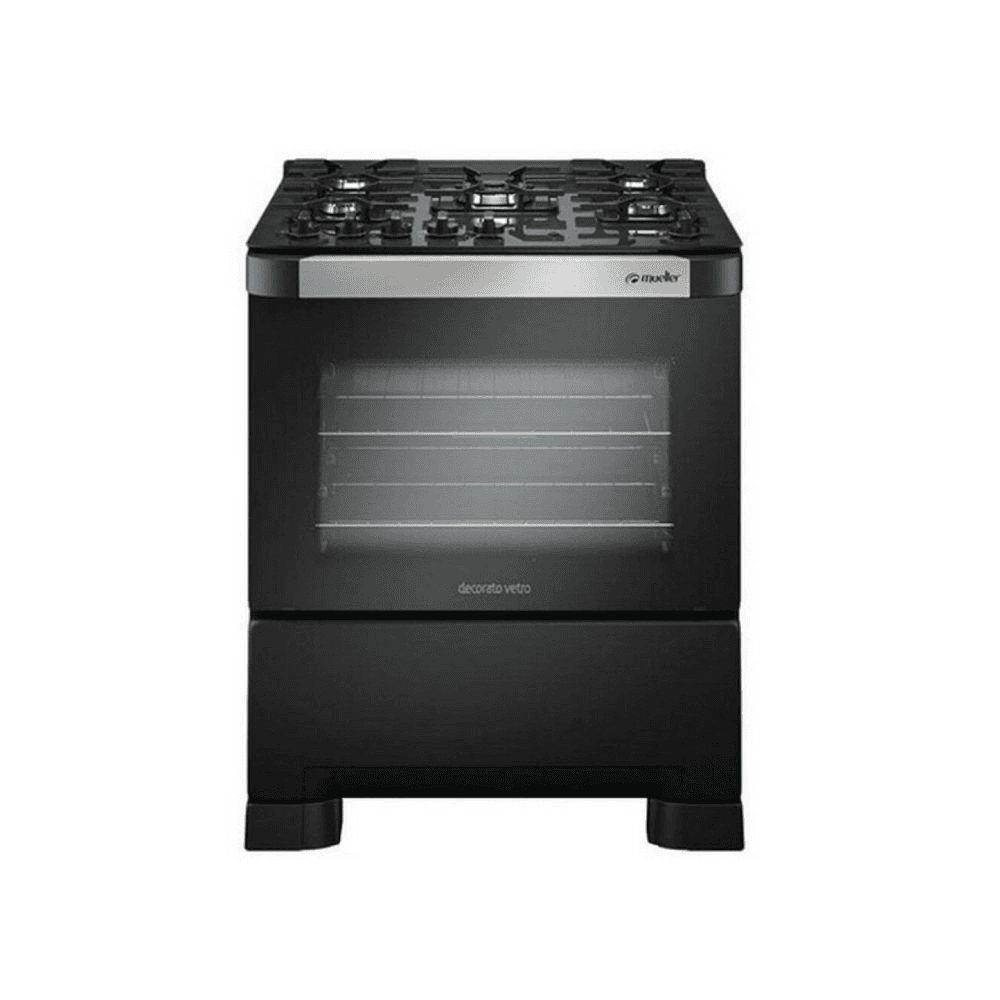 Cocina Mueller 5 hornallas Decorato vetro negro 1629