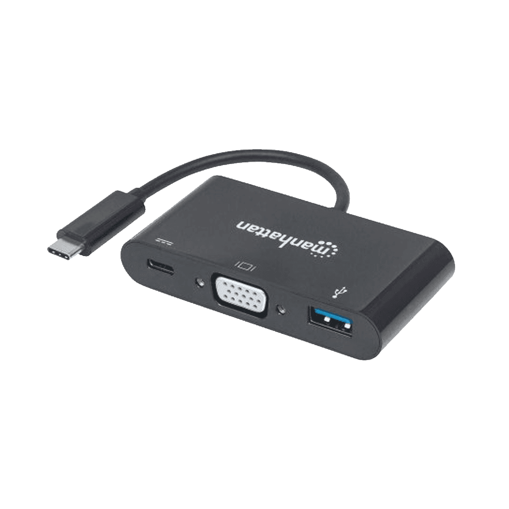 ADAPTADOR USB-C 3.1 PARA VGA/USB-A/USB-C 152044 HD/FHD/60HZ MULTIPUERTOS NEGRO BLISTER 16896