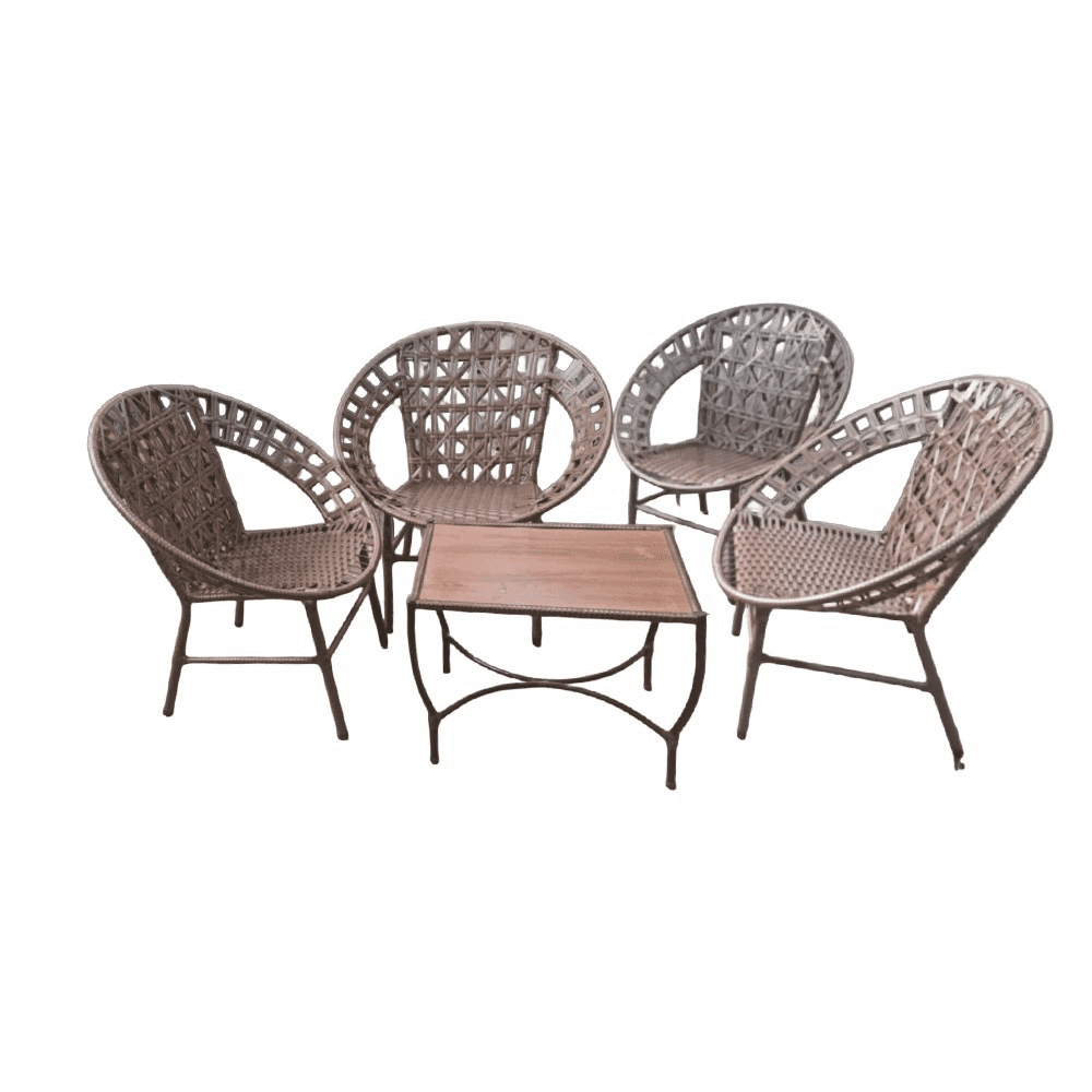 JUEGO DE SILLON REDONDO ARTESANAL C/MESITA METAL JUANK 23301