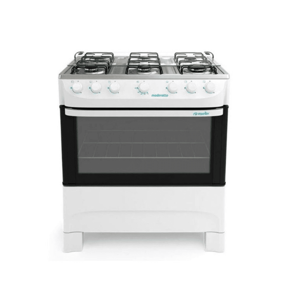 Cocina Mueller 6 hornallas MFI6BA Blanco - Moderatto 2483