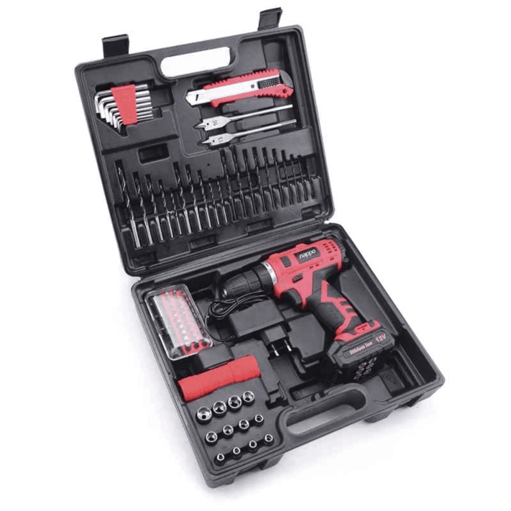 COMBO KIT DE HERRAMIENTAS NHK-052 + KIT TALADRO INALAMBRICO NHK-041 27201