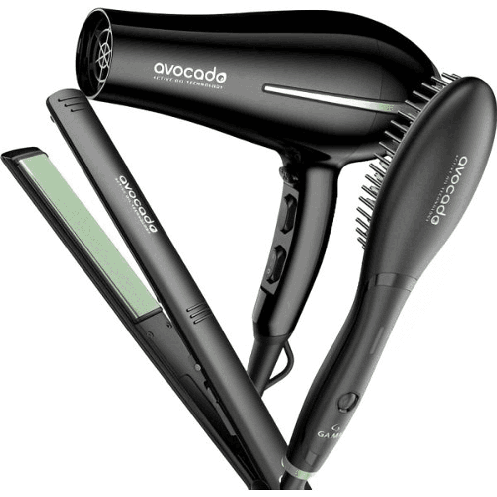 COMBO GA.MA AVOCADO PLANCHITA + SECADOR + CEPILLO ESSENTIAL OILS 28221