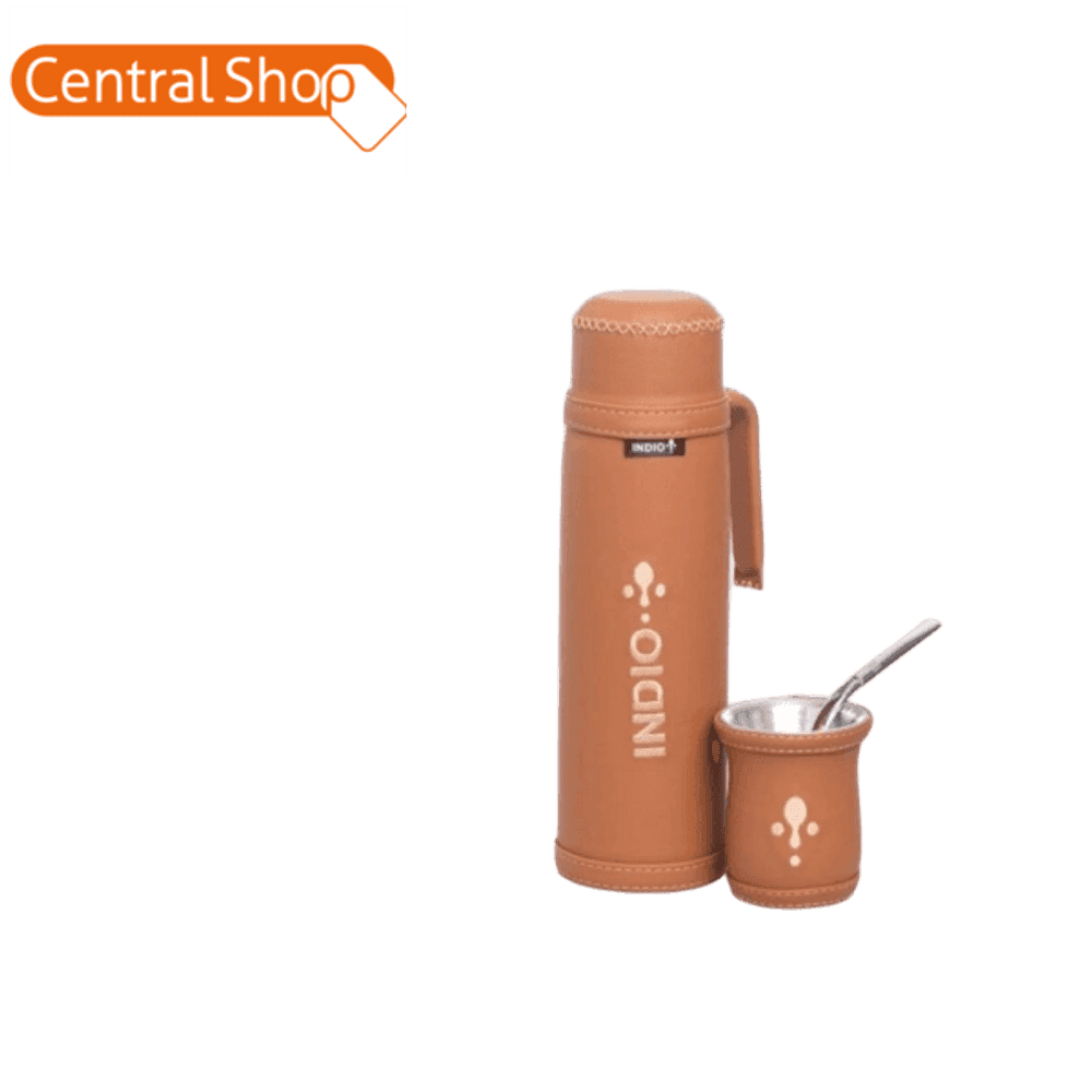 KIT P/MATE INDIO 1L SIMIL INOX+GUAMPA FORRADA - MARRON HAVANA 3245171 28919