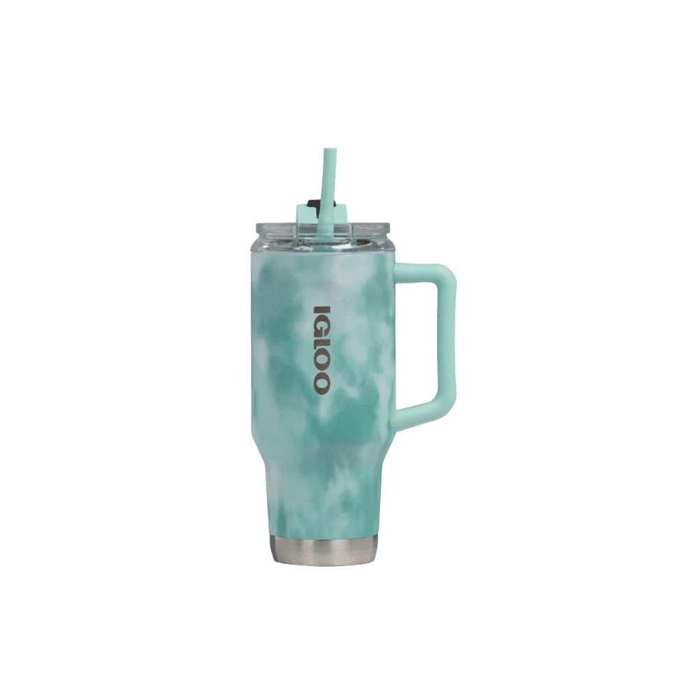 VASO TERMICO IGLOO 950ML SSTL TRVL MUG ICE DYE C/PAJITA VERDE 4P 29669