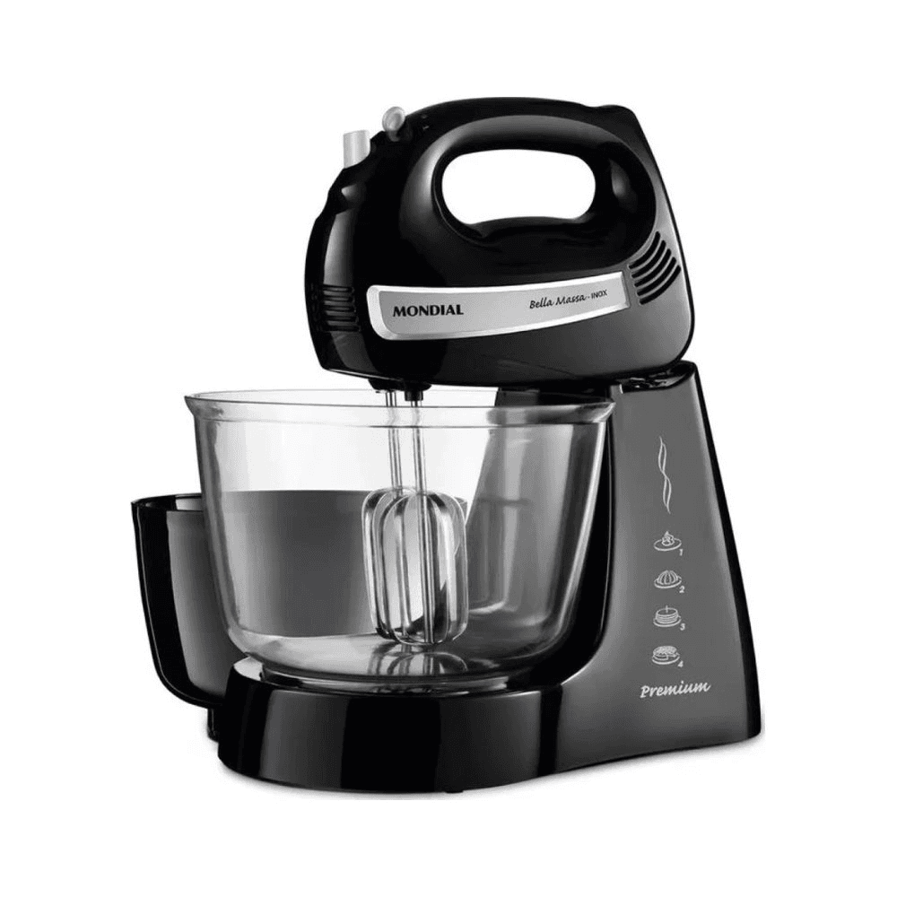 BATIDORA MONDIAL B-23-NP INOX 500W CON 4 VELOCIDADES Y 2 BOLS 305197