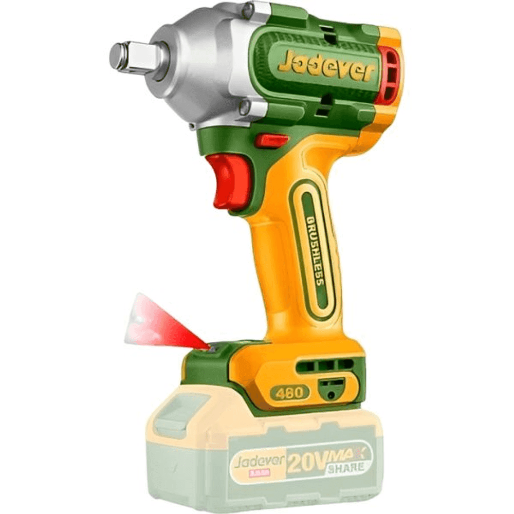 LLAVE DE IMPACTO 1/2" BL 480NM 2X BAT 20V 3AH + ACC. (MALETIN) JADEVER - JDCD1B48 33477