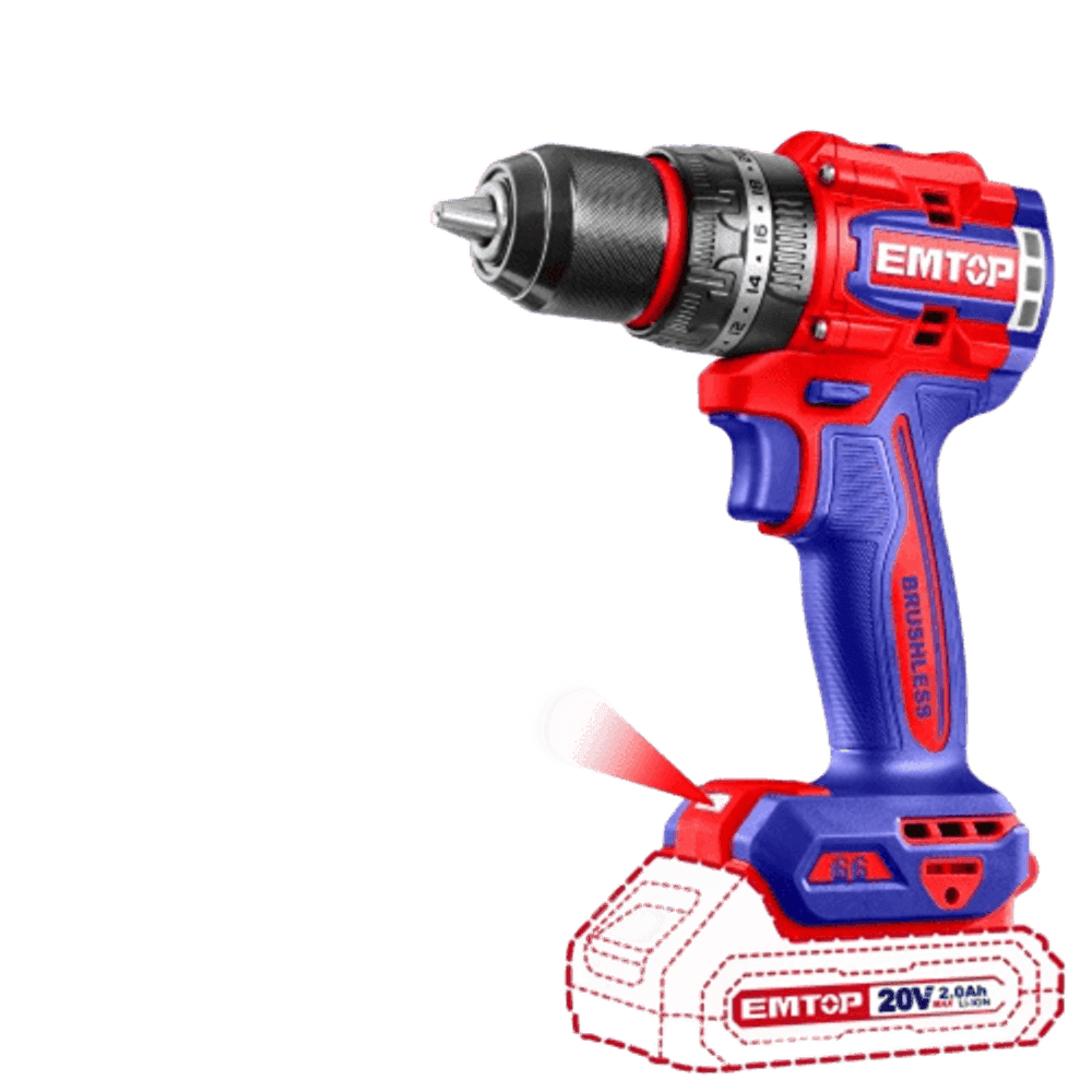 TALADRO PERCUTOR 13MM 66NM BL. 20V SIN BATERIA. (COMPACT) EMTOP ECIDL206681 39751