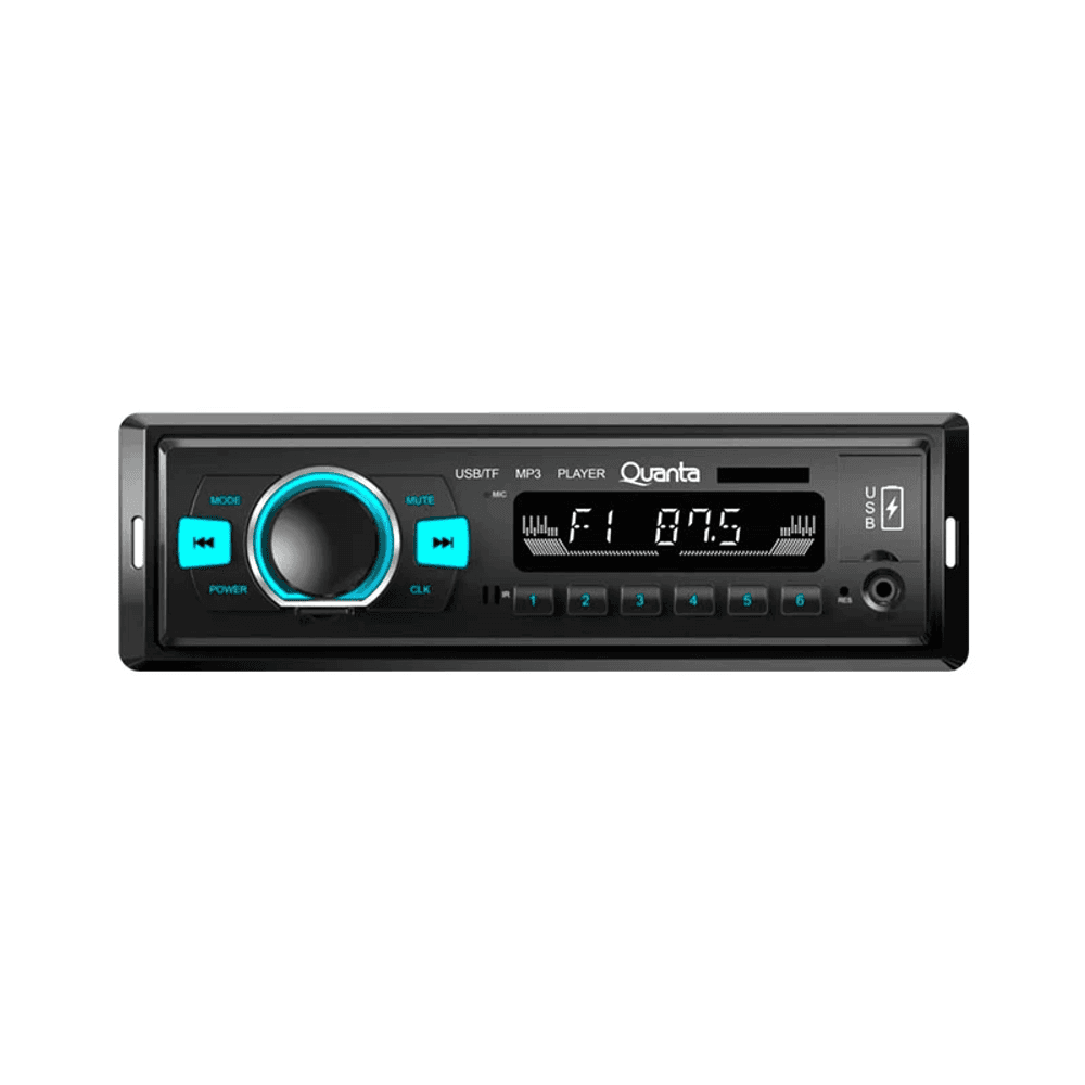 REPRODUCTOR Y RADIO P/AUTO QUANTA QTRRA72 4X25W/2USB/SD/BT/AUX 40359