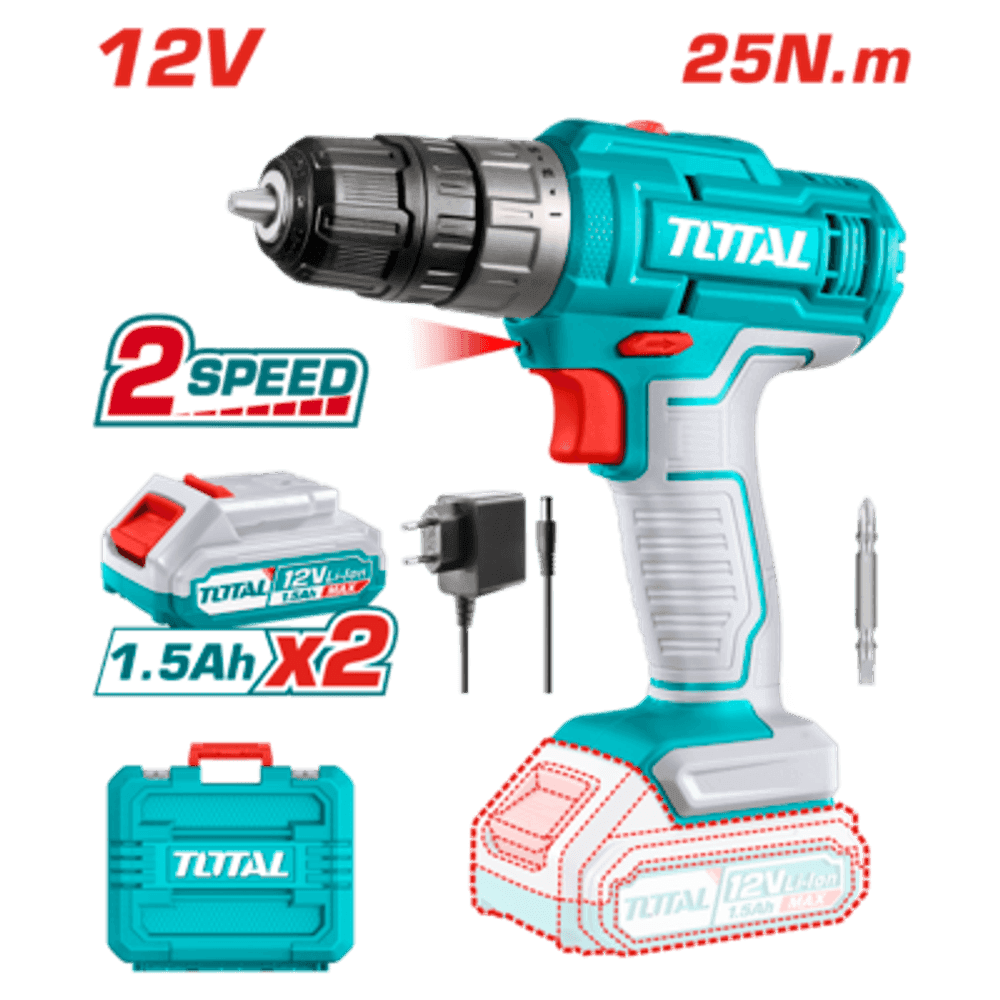 AMOLADORA A BATERIAS 20V 115MM (1000W MAX) BL - 2BAT/CAR - TAGLI271532- TOTAL 42102
