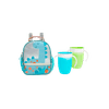 "COMBO BTS MOCHILA TERMICA DINO GRIS +2VASOS MIRACLE AZUL/VERDE BUBMU758892 44213