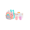 "COMBO BTS MOCHILA TERMICA ARCOIRIS +2VASOS MIRACLE ROSA/LILA BUBMU758908 44214