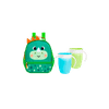 "COMBO BTS MOCHILA TERMICA DINO +2VASOS MIRACLE AZUL/VERDE BUBMU758915 44215