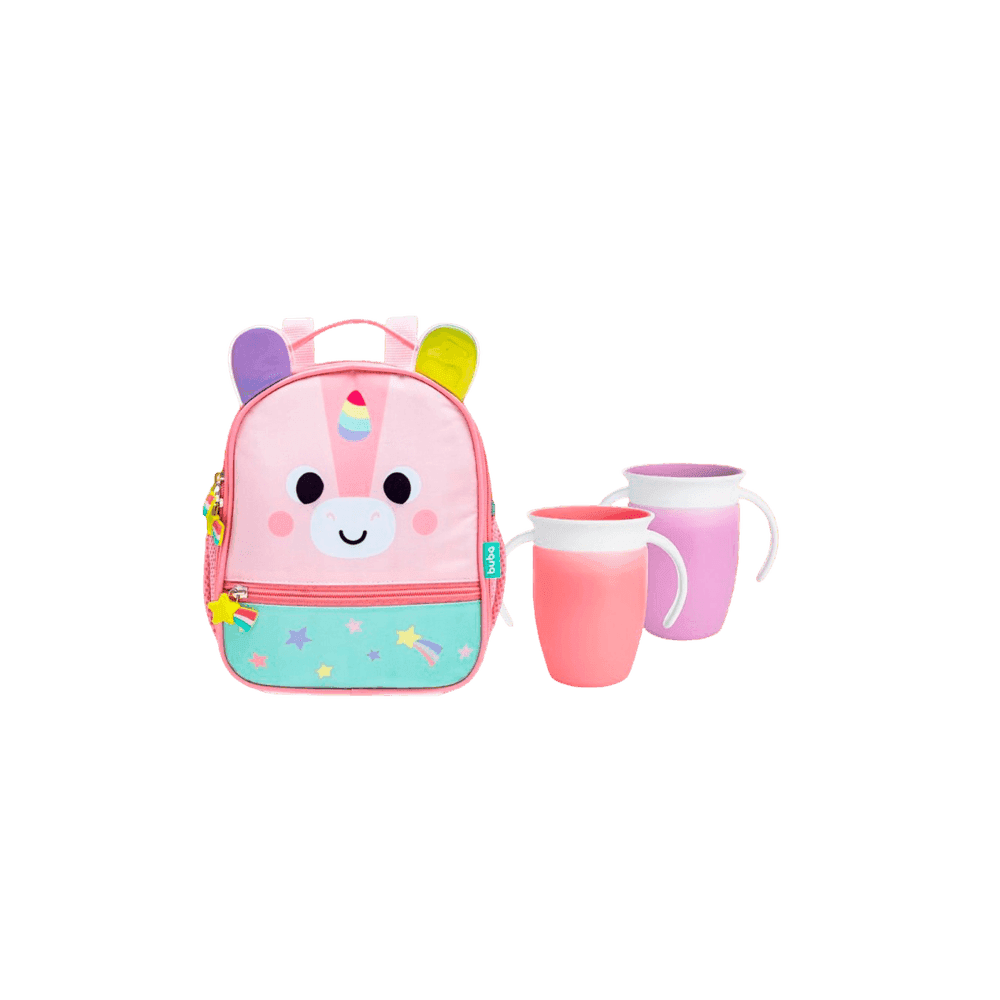 "COMBO BTS MOCHILA TERMICA UNICORNIO +2VASOS MIRACLE ROSA/LILA BUBMU758922 44216