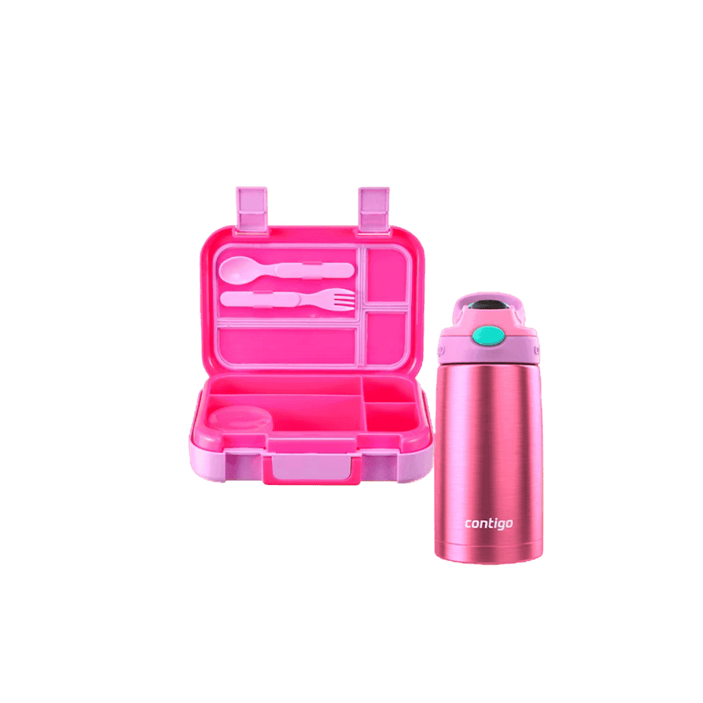 "COMBO BTS BENTO LUNCH BOX ROSA + BOTELLA TERMICA AUBREY AZALEA PANSY 384ML" 44218