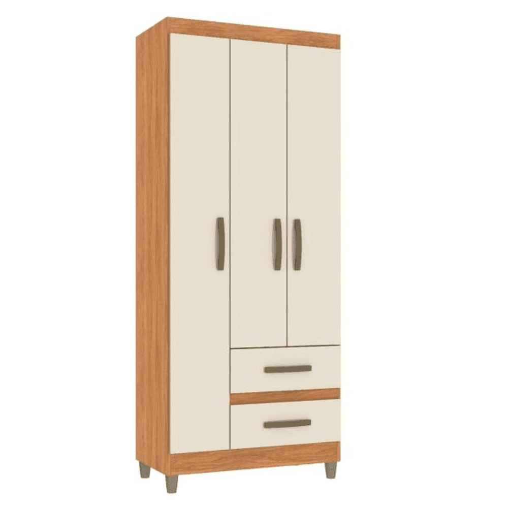 ROPERO PORTO 3 PUERTAS CINAMOMO/OFFWHITE - MOVELMAX 46664
