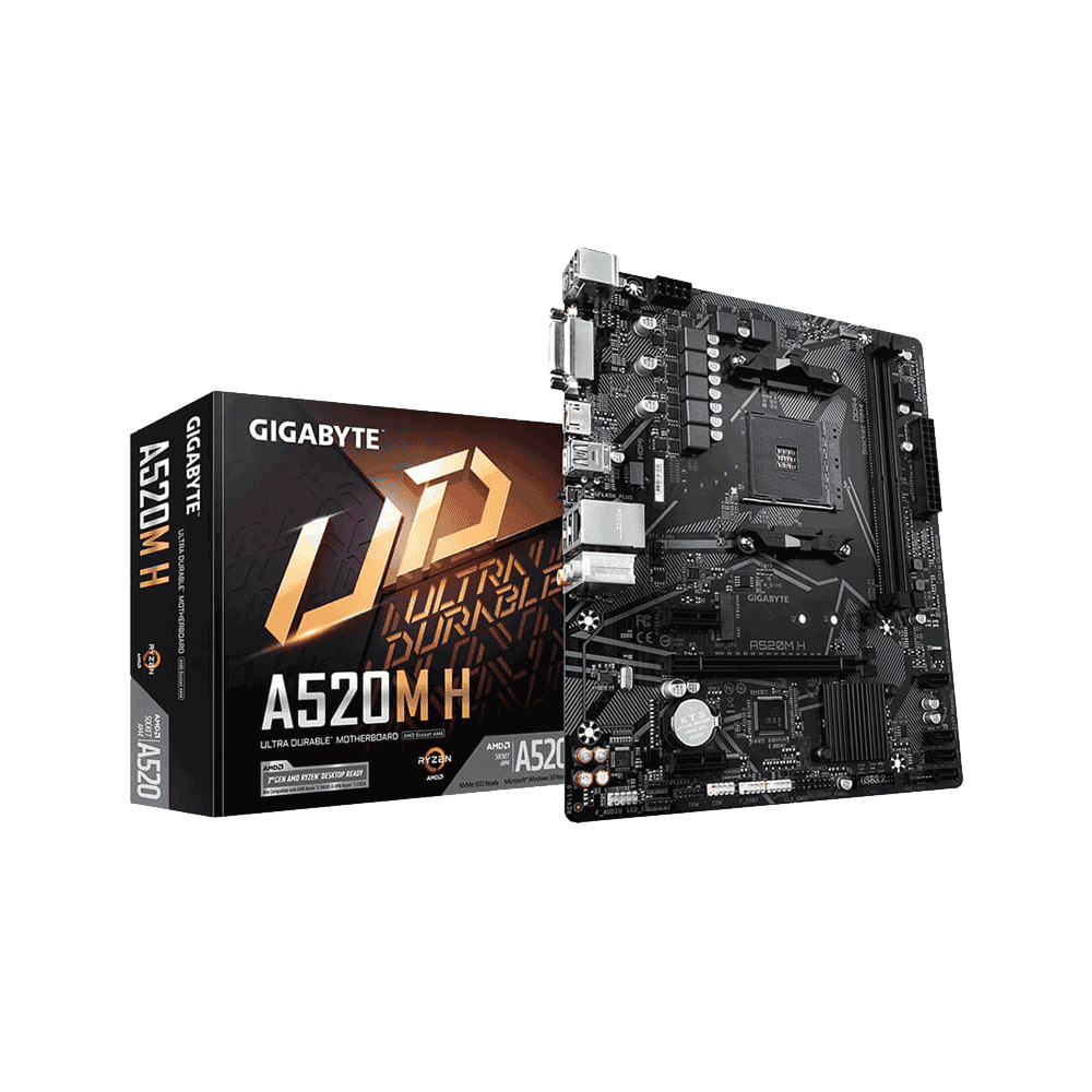PLACA MADRE GIGABYTE AM4 A520M H V/S/R/HDMI/DVI/M2/DD4/USB3.2/RGB ATX 58452