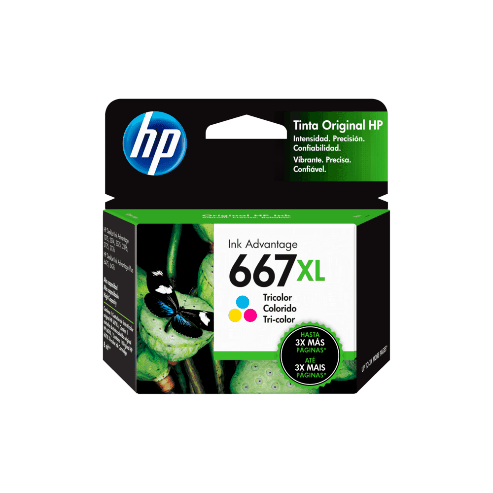 TINTA HP 667XL COLOR 3YM80AL DJ 2775 8ML 74735