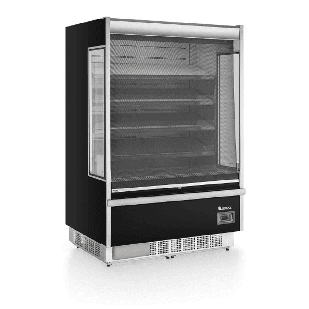 EXPOSITOR VERTICAL ABIERTO GELOPAR GSTO-1300 PR NEGRO TEMP. POSITIVA 1022 LTS COD11175 7535