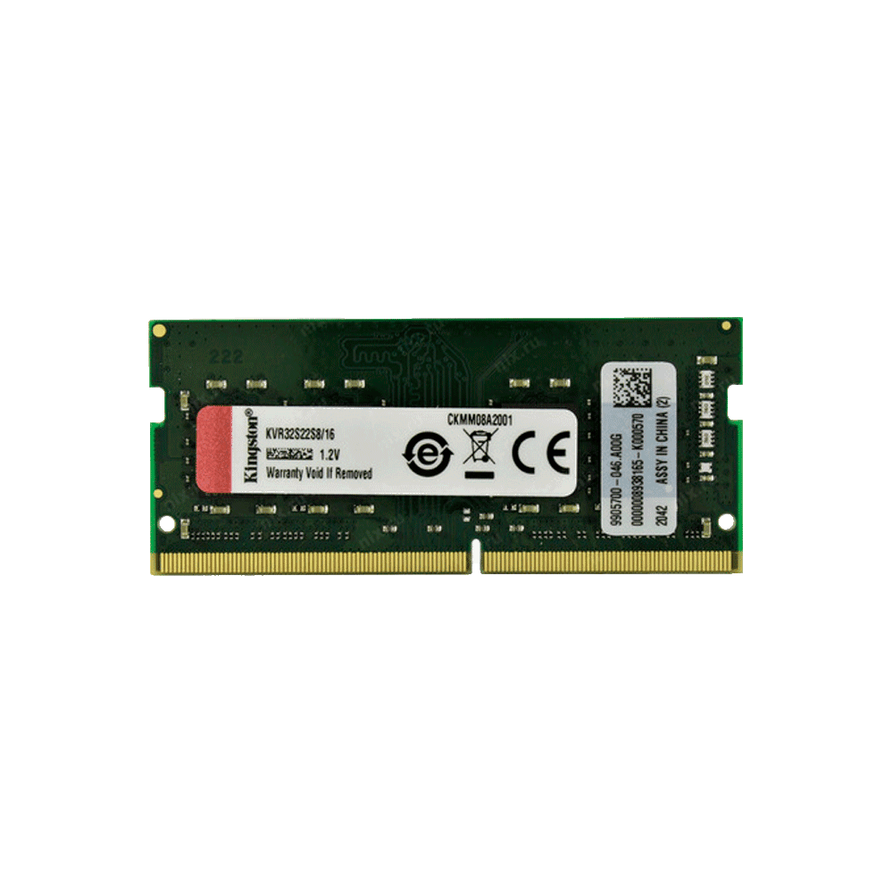 MEMORIA RAM P/NB DDR4 16GB 3200 KINGSTON KVR32S22S8/16 BK 76067