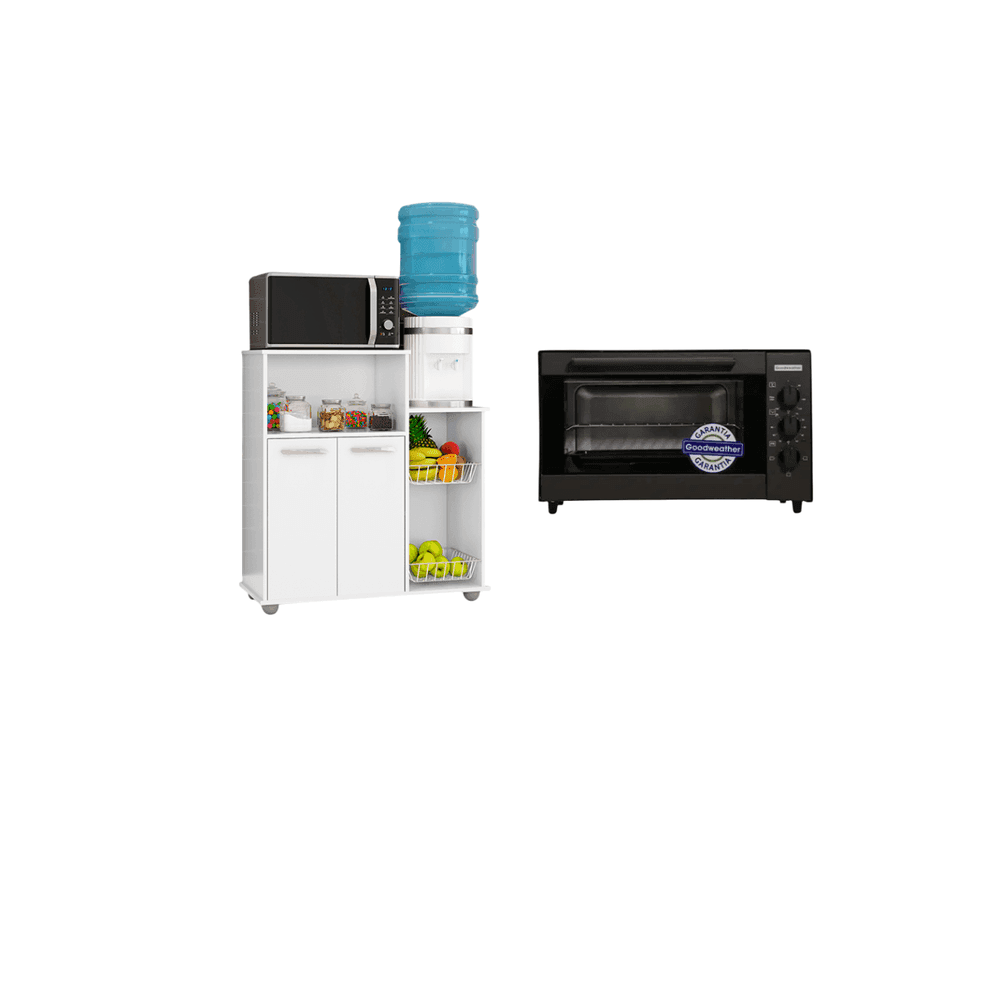 Combo armario multiuso sollys blanco Cobrasa + horno electrico goodweather 45lts gw-45s 80720