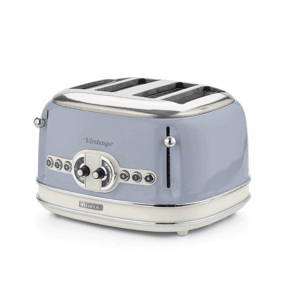 TOSTADORA ARIETE VINTAGE DOBLE CREMA/AZUL 929-895