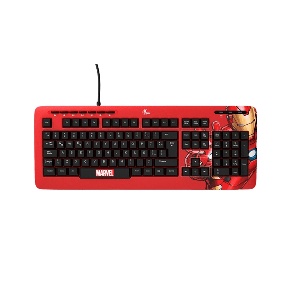 TECLADO XTECH USB XTK-M401IM IRON MAN ESP/ROJO/MULTIMEDIA 94207