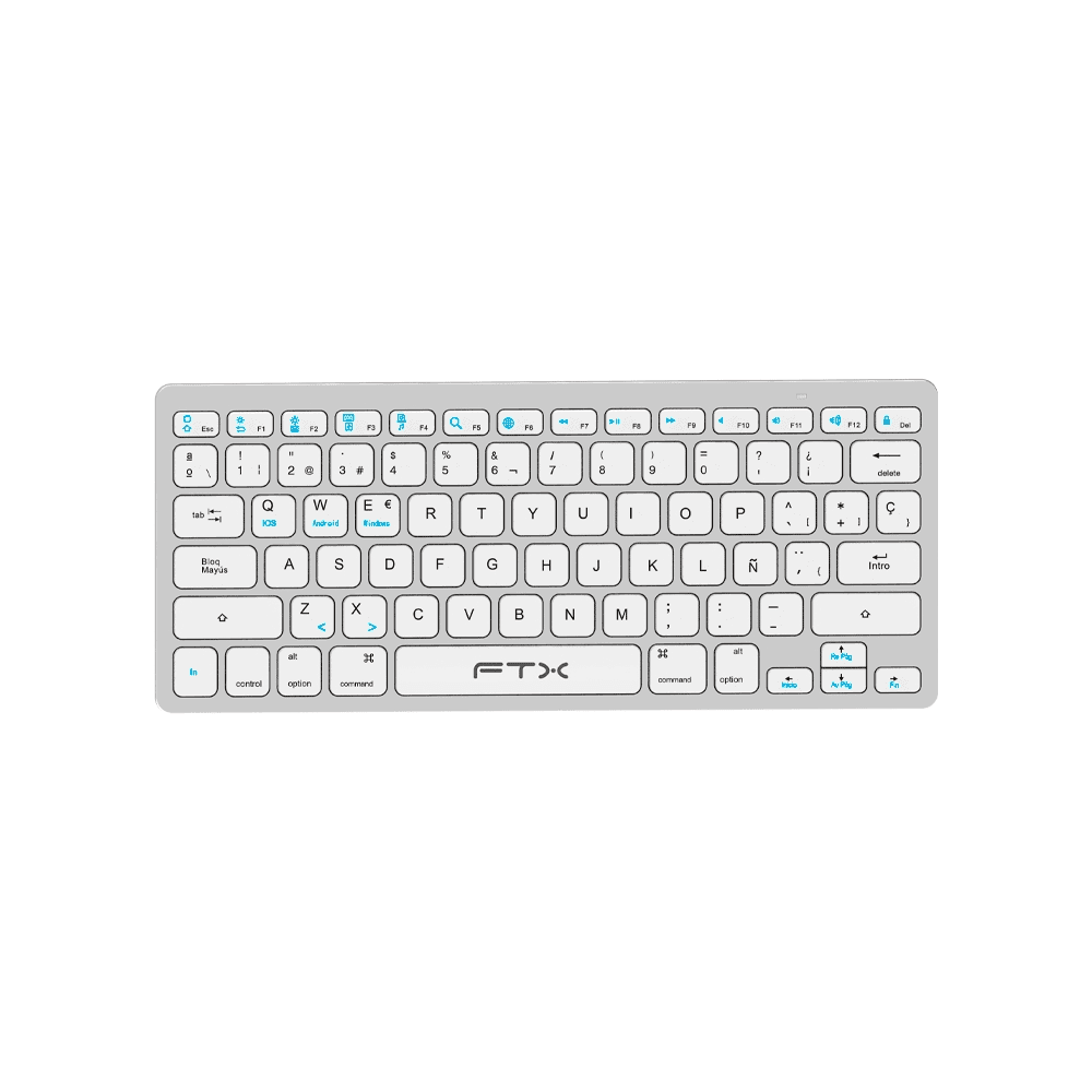 TECLADO FTX BLUETOOTH FTXB1000 ULTRA SLIM ESP/PLATA 99516