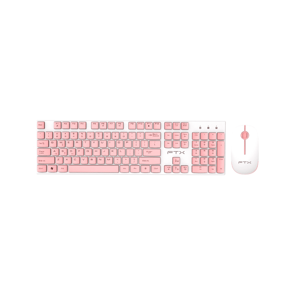 TECLADO + MOUSE FTX WIRELESS FTXGK600 NUMERICO/ESPAÑOL BLANCO/ROSA 99653